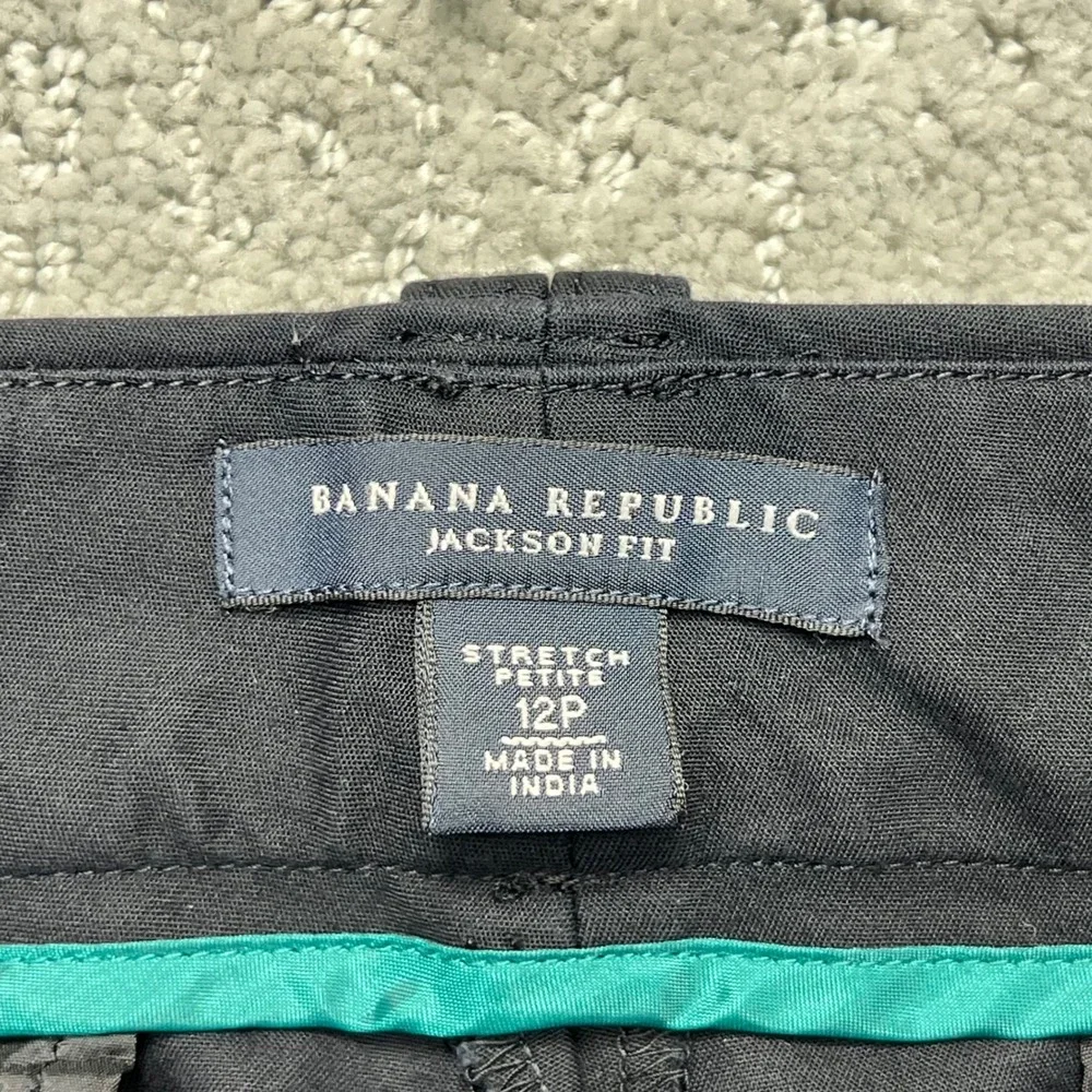Banana Republic Pants Womens 12P Black Jackson Fit Stretch Trousers‎ Office